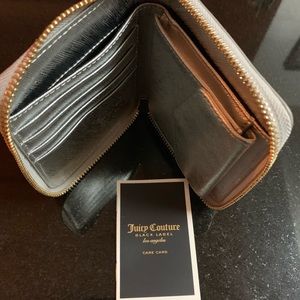 Silver metallic leather wallet